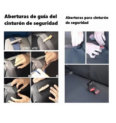 Kit Cubre Asientos Coche Estilo Mariposa Grueso Universal Beige