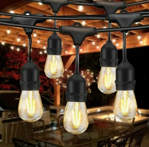 Serie De Luces Led Vintage Exteriores Jardines 15 Focos 5 Metros
