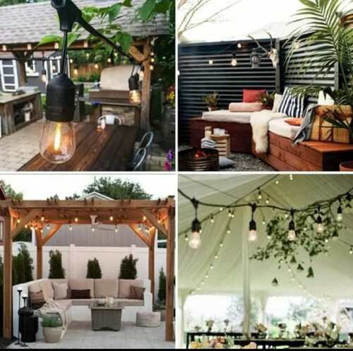 Serie De Luces Led Vintage Exteriores Jardines 15 Focos 5 Metros