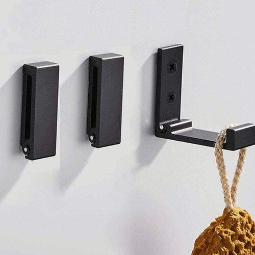 Set De 4 Gancho Plegable De Aleación De Aluminio Negro