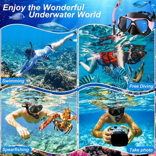 Kit De Gafas Buceo Con Snorkel Buceo Silicona 180 ajustables