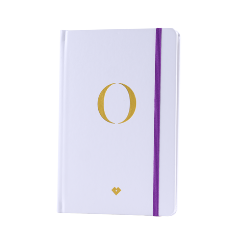 LuckyLy Libreta de Notas Iniciales con Pasta Dura de Piel Vegana , Separador y Elástico, Cuaderno de Notas Profesional ideal como Agenda Mujer y Diario - Notebook Letra O