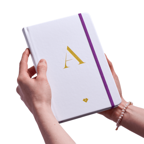 LuckyLy Libreta de Notas Iniciales con Pasta Dura de Piel Vegana , Separador y Elástico, Cuaderno de Notas Profesional ideal como Agenda Mujer y Diario - Notebook Letra O
