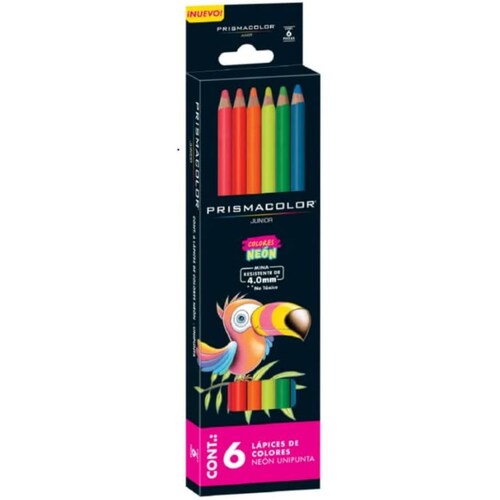 Lápices de colores Neón PRISMACOLOR JUNIOR 6 piezas unipunta