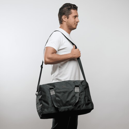 LUCKMAN Maleta Deportiva Hombre y de Viaje Múltiples Compartimentos - Modelo Gael, Negro