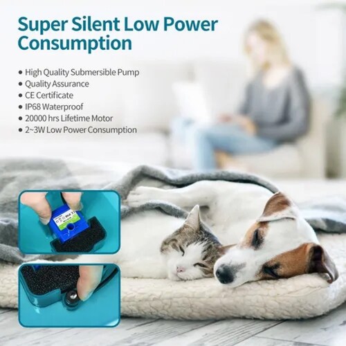 Fuente Para Gatos Bebedero Gatos Ultra Silenciosa 2l Filtro.