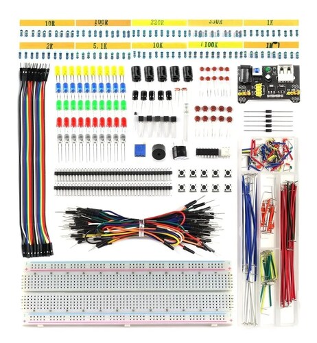 Kit Electrónica Protoboard 830pts Resistor Capacitor