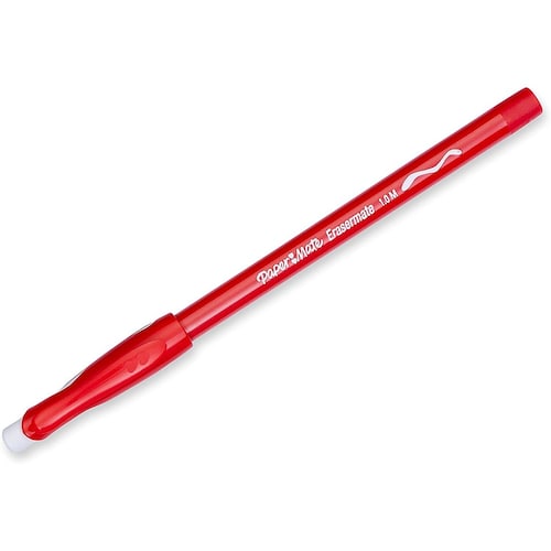 Bolígrafos de punta media Paper Mate Erasermate ,12 bolígrafos de tinta roja