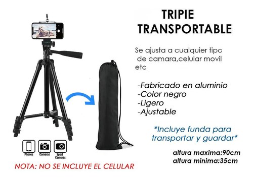 Tripie Soporte Base Tripode P Celular Camara Portatil Videos.