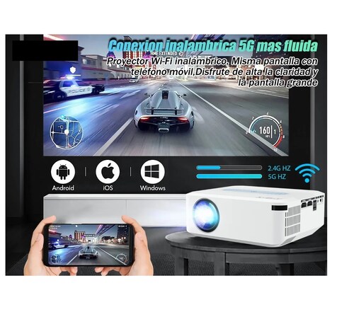 Full HD 1080P LCD LED Proyector de película al aire libre 6500 lúmenes  Proyector de vídeo de 200 pulgadas Pantalla de juego Deportes cine en casa  con
