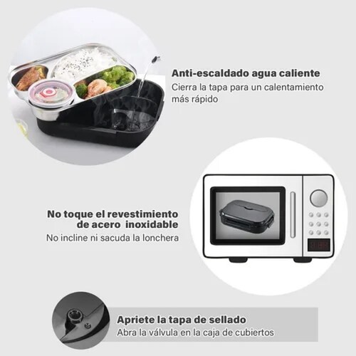 Fiambrera Aislada De Acero Inoxidable Con Cubiertos 1600 Ml.
