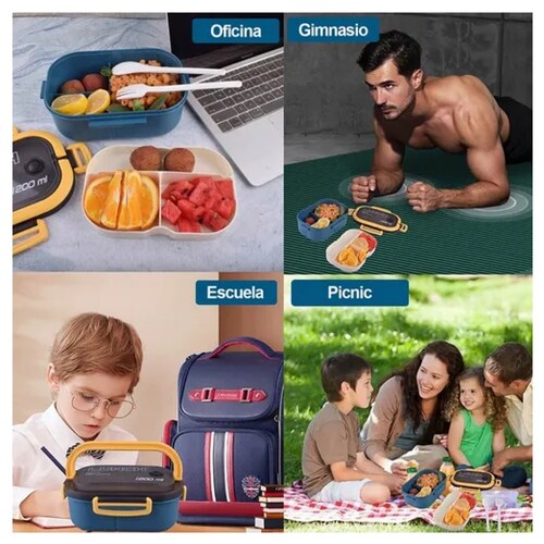Fiambrera Portátil, Térmico Lunch Box Gran Capacidad 1200ml