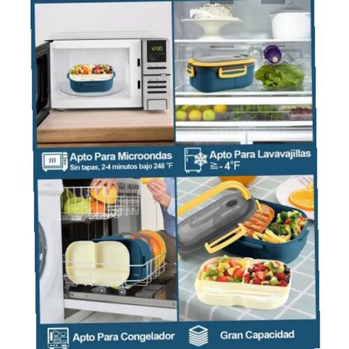 Fiambrera Portátil, Térmico Lunch Box Gran Capacidad 1200ml