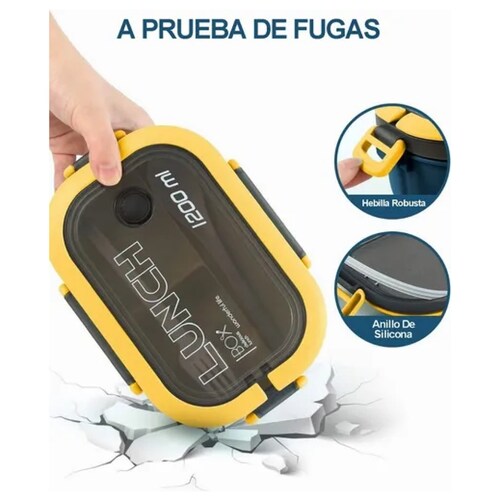 Fiambrera Portátil, Térmico Lunch Box Gran Capacidad 1200ml