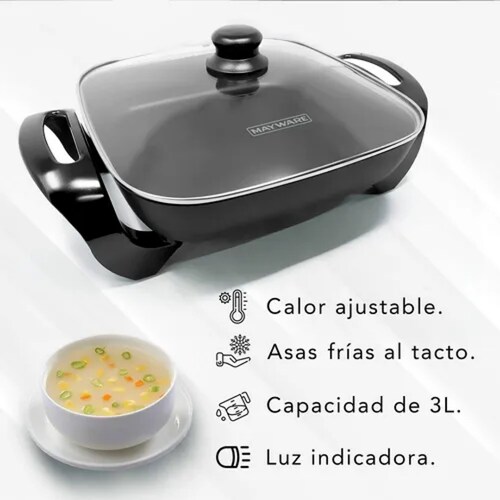 Sartén Eléctrico Mayware 4.2 L Con Termostato - S3031