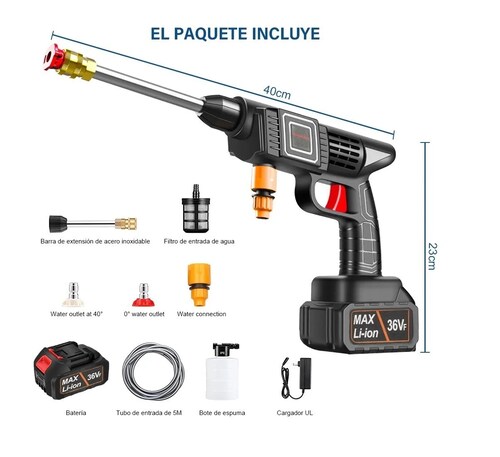 Limpiadora de alta presión de 36V, Limpiadoras a batería