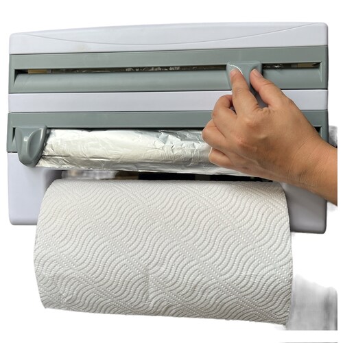 Dispensador organizador Servitoallas Papel Aluminio, Plástico y Especiero