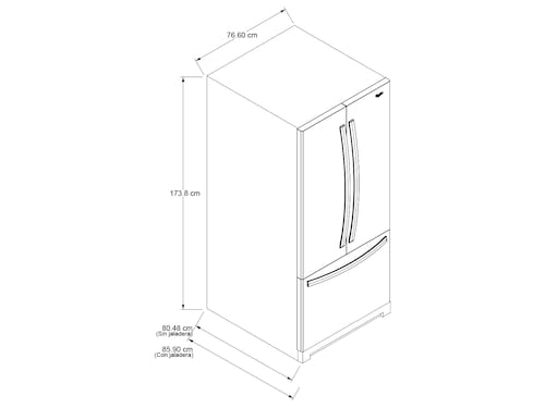 Refrigerador French Door Whirlpool 19.56 p³ MWRF140SWHV
