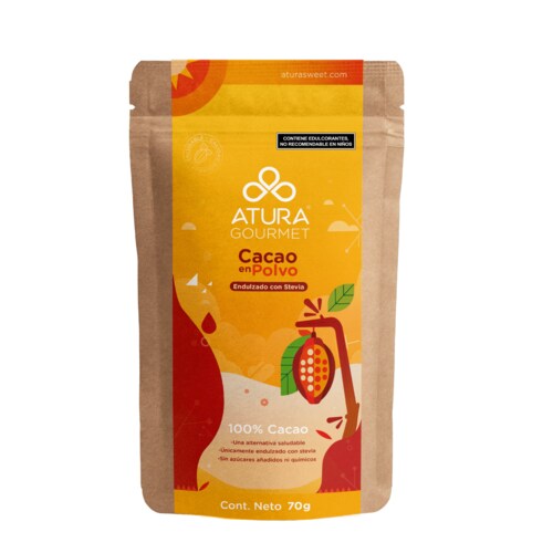 Atura Sweet Cacao Polvo Endulzado Stevia 70 Gramos 