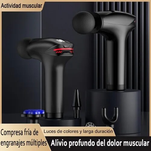 Pistola Masajeadora De Músculos 8 Velocidades Pantalla Lcd