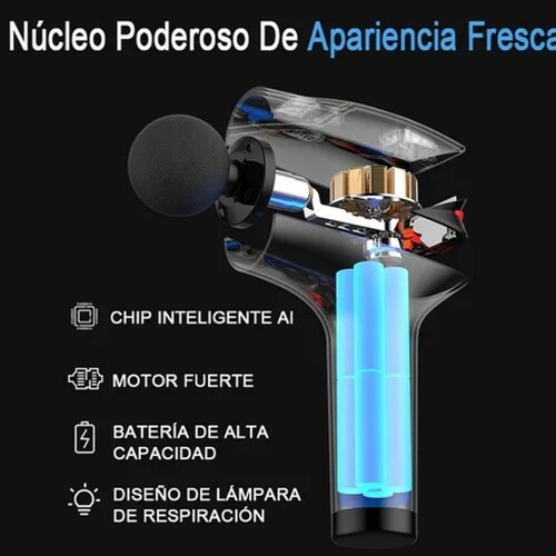 Pistola Masajeadora De Músculos 8 Velocidades Pantalla Lcd