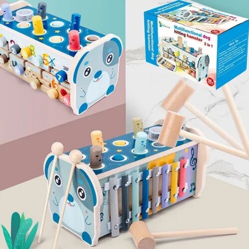 Juguete Didáctico Carrito De Perro Con Música Y Martillo 5e1.