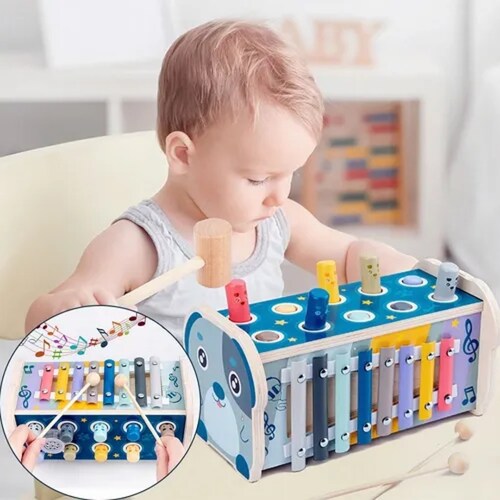 Juguete Didáctico Carrito De Perro Con Música Y Martillo 5e1.