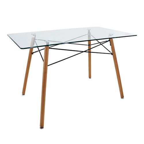 Set de Comedor 4 Sillas Oslo Blancas y Mesa Rectangular 120 cm Mundo In.