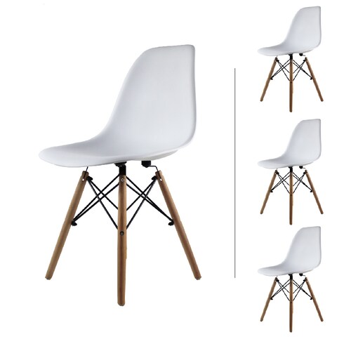 Set de Comedor 4 Sillas Oslo Blancas y Mesa Rectangular 120 cm Mundo In.