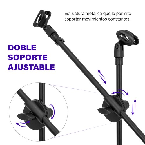 Pedestal De Tripie Para Micrófono Ajustable De Metal 6 Pz