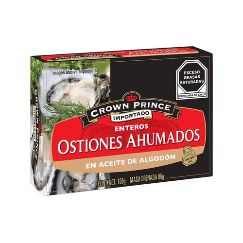 Ostiones Ahumados Enteros Crown Prince 106g