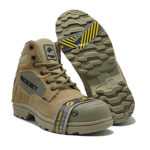 Botas Boost 403 Casquillo Industriales Trabajo Tácticas Café Arena
