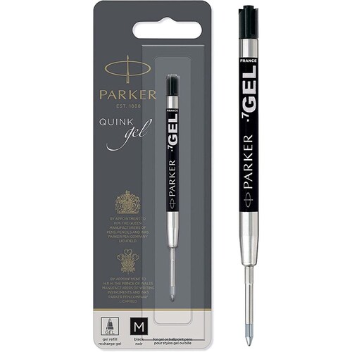 Parker Refills Repuesto Boligrafo Gel Tinta Negro Punto Mediano