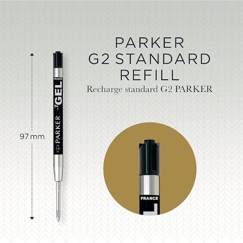 Parker Refills Repuesto Boligrafo Gel Tinta Negro Punto Mediano
