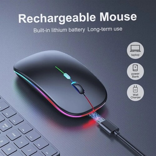 Mouse Ratón Silencioso Recargable 2.4g Portátil Inalámbrica