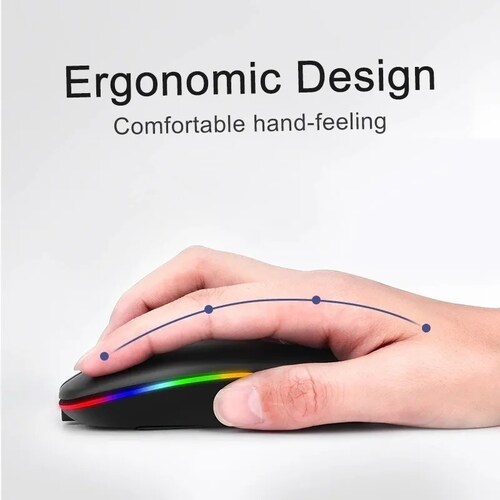 Mouse Ratón Silencioso Recargable 2.4g Portátil Inalámbrica