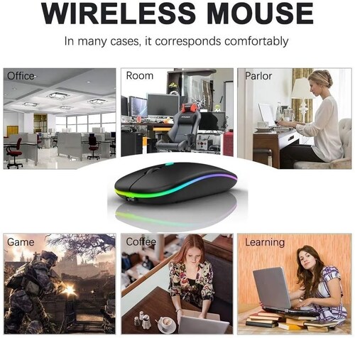 Mouse Ratón Silencioso Recargable 2.4g Portátil Inalámbrica