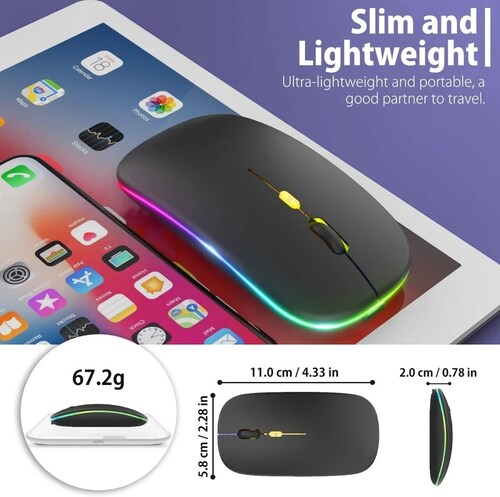 Mouse Ratón Silencioso Recargable 2.4g Portátil Inalámbrica