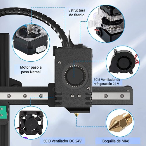 Impresora 3D C/ Alta Precisión De Impresión Y Doble Guía Lineal Tecnología De Impresión Fdm