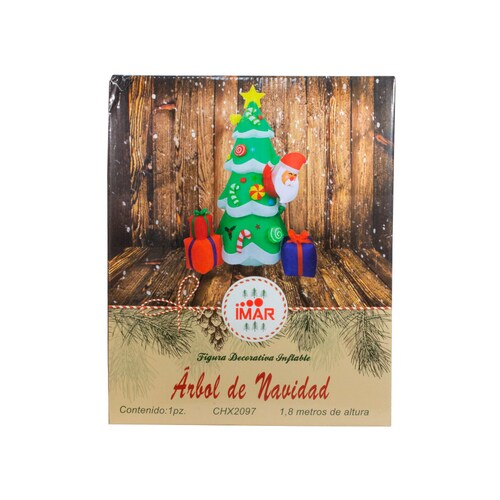 Inflable Navideño Santa Arbol de Navidad Luz Led 1.80 Mts