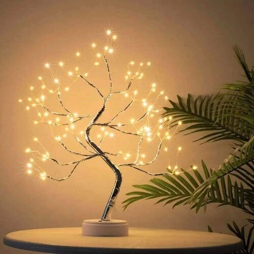 Lámpara Árbol De Bonsái 20 Pulgadas 108 Led Perla Decoración
