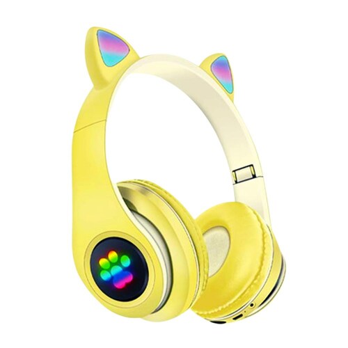 Audífonos diadema con orejas de gato bluetooth Gadgets&Fun con luces LED