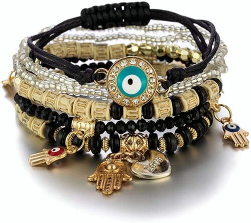 4 Pulseras de Amistad Cuentas Boho  y Multicapa
