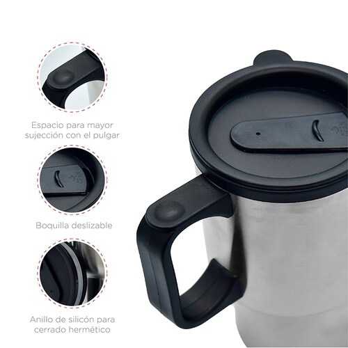 Termo de Acero Inoxidable de Doble Pared con Aislante Térmico de 450 Ml.