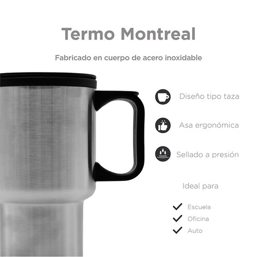 Termo de Acero Inoxidable de Doble Pared con Aislante Térmico de 450 Ml.