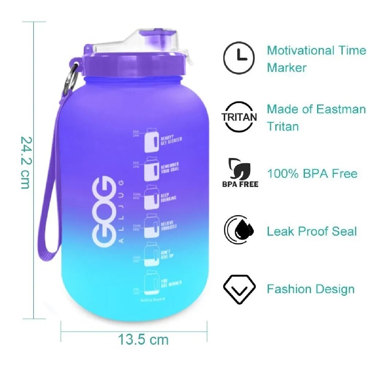 Dispensador De Agua Reutilizable KiBcsLicon - Botella Transparente 5L Para Camping