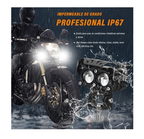Par Faros De Lupa Doble Color Spot 120w Luz Niebla Auto Moto