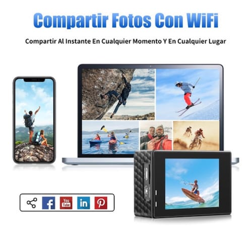 Cámara De Acción 4k 16mp Wifi Con 2 Baterías