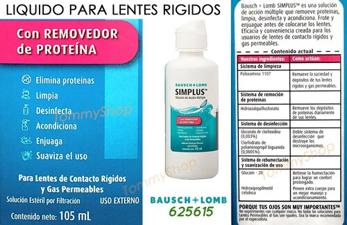 Simplus Liquido Limpiador P Lentes D Contacto Gas Rigidos.