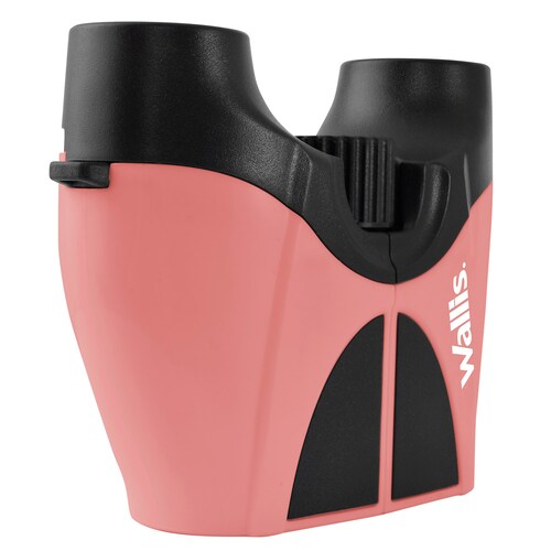 Binocular compacto Wallis tipo porro, 10 x 22 mm, con accesorios, rosa